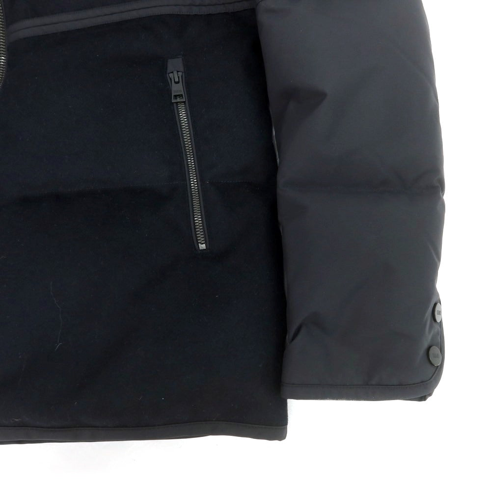 【中古】デュノ DUNO ナイロン×ウール フーデッド ダウンジャケット ブラック【 M 】【 状態ランクB 】【 メンズ 】