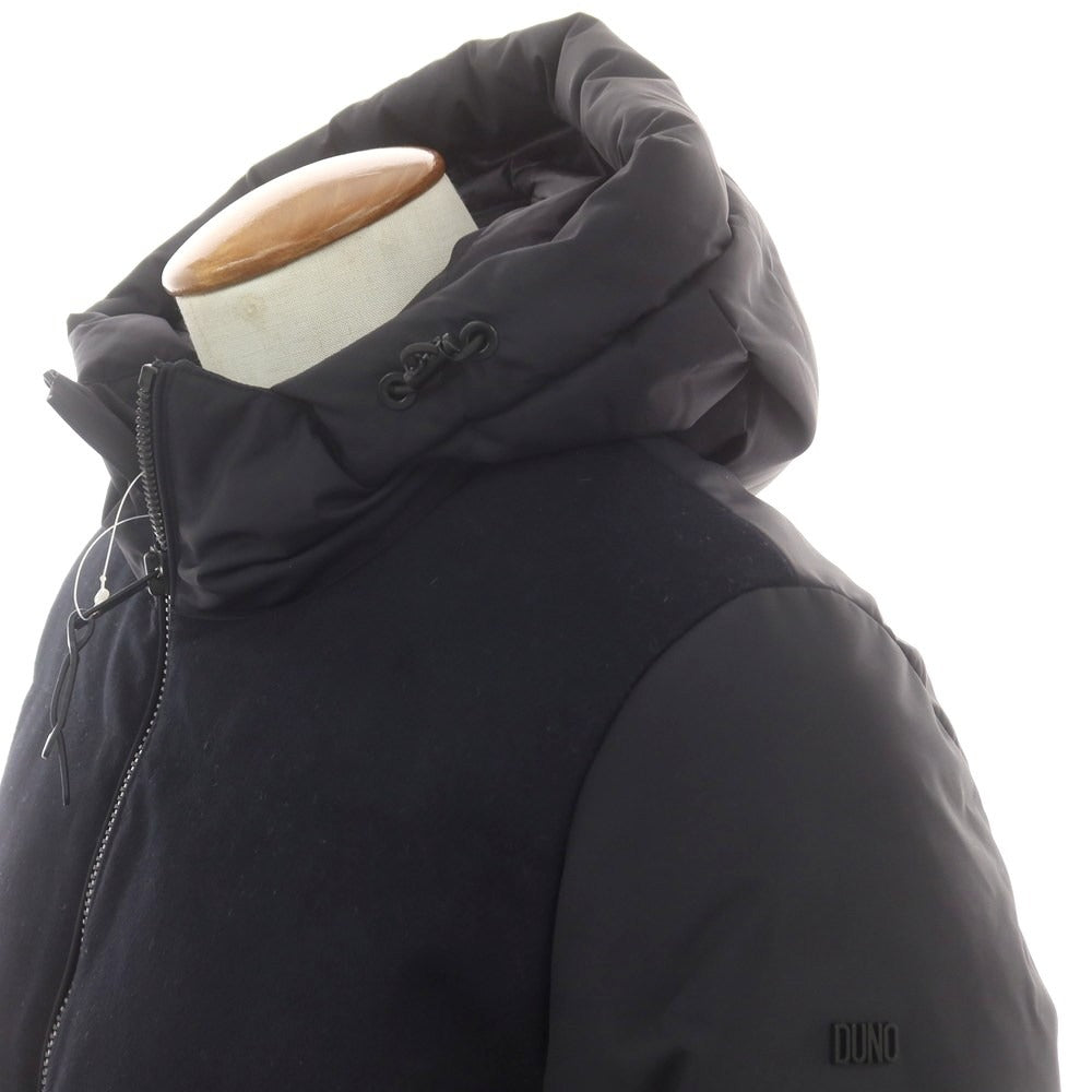 【中古】デュノ DUNO ナイロン×ウール フーデッド ダウンジャケット ブラック【 M 】【 状態ランクB 】【 メンズ 】