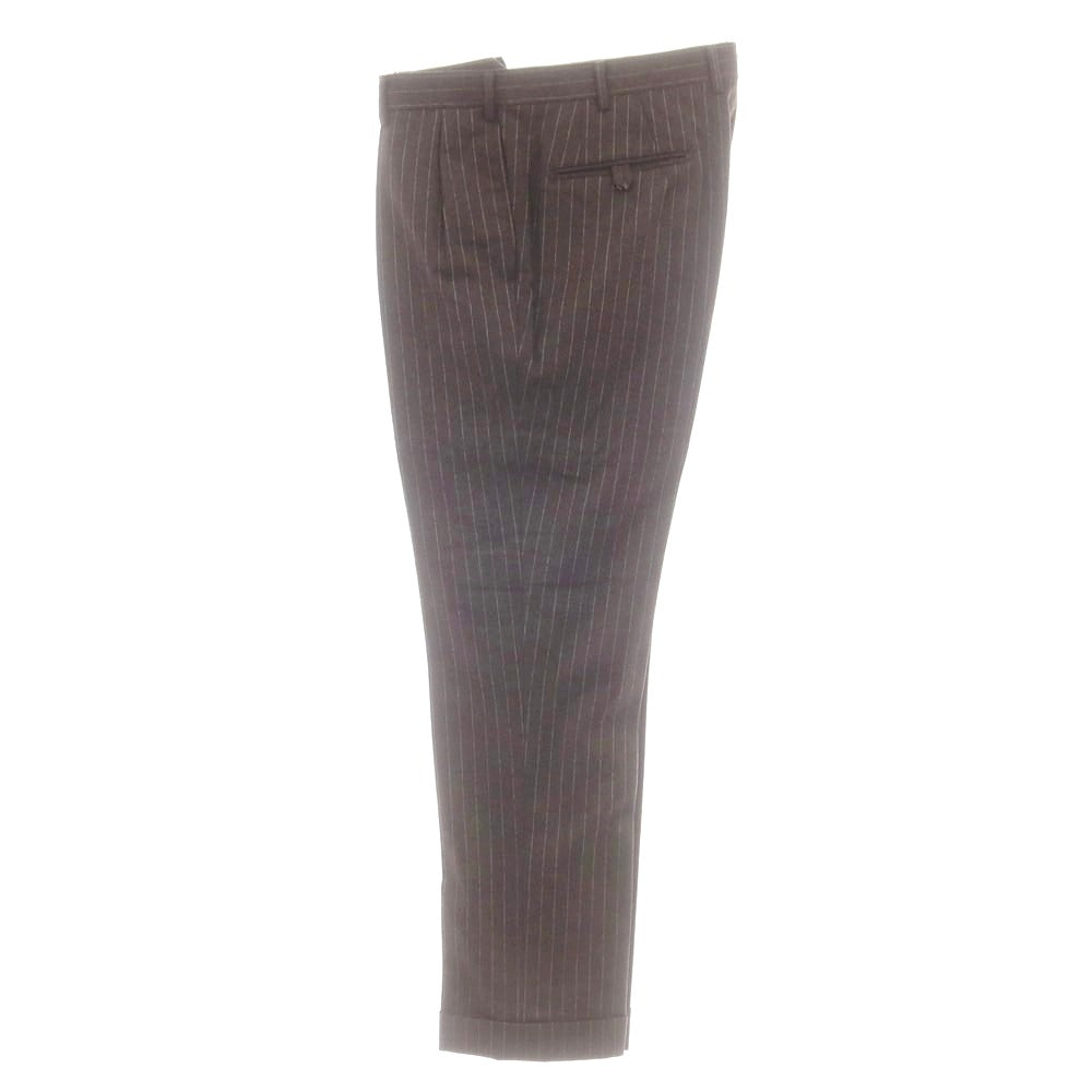 【中古】ポールスチュアート PAUL STUART ウール ストライプ 2つボタンスーツ ブラウンxホワイト【 上48L/下88 】【 状態ランクC 】【 メンズ 】