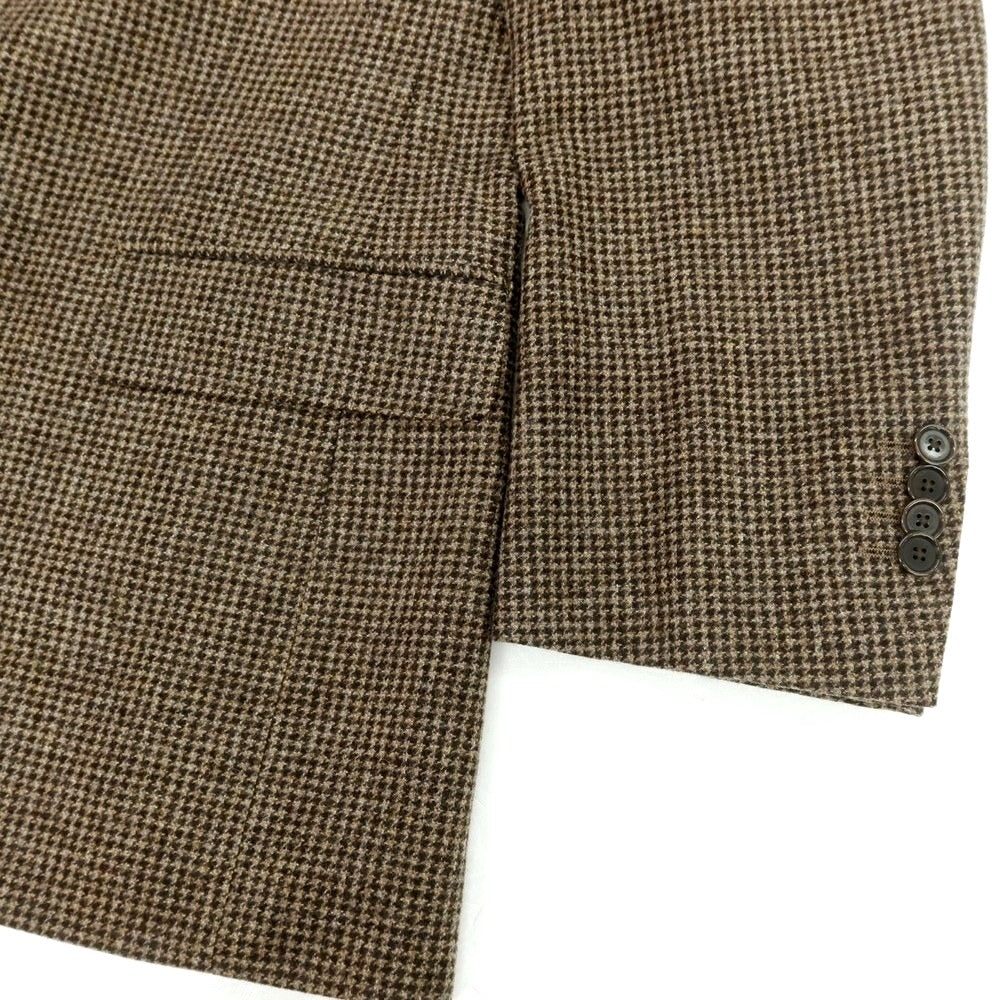 【中古】ビームスエフ BEAMS F ウール ハウンドトゥース 3つボタンスーツ ベージュxブラウン【 50 】【 状態ランクB 】【 メンズ 】