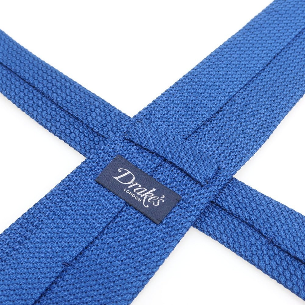 【中古】ドレイクス DRAKES フレスコ シルク 無地ネクタイ ブルー【 状態ランクA 】【 メンズ 】