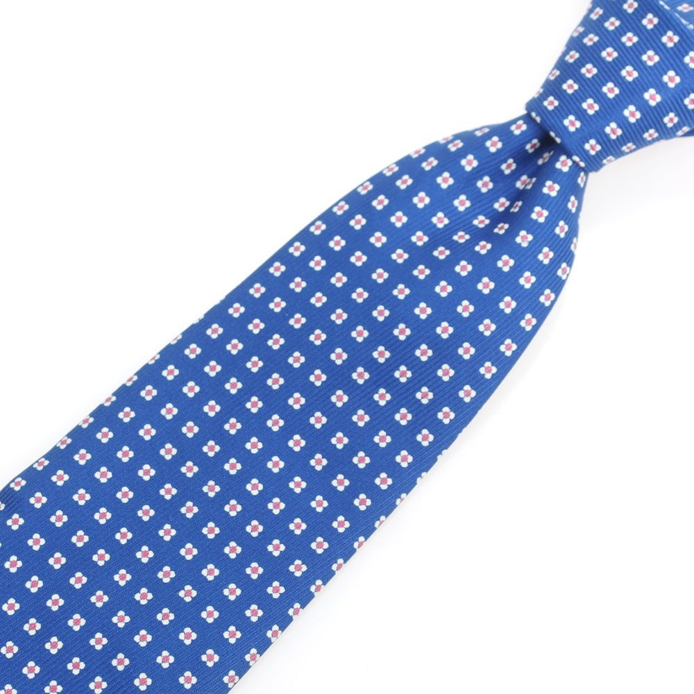 【中古】ドレイクス DRAKES 50 oz ROYAL TWILL シルク 小紋柄ネクタイ ブルーxピンク【 状態ランクA 】【 メンズ 】
