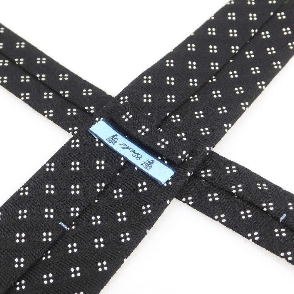 【中古】クリケット CRICKET シルクウール 小紋柄ネクタイ ブラックxホワイト【 状態ランクB 】【 メンズ 】