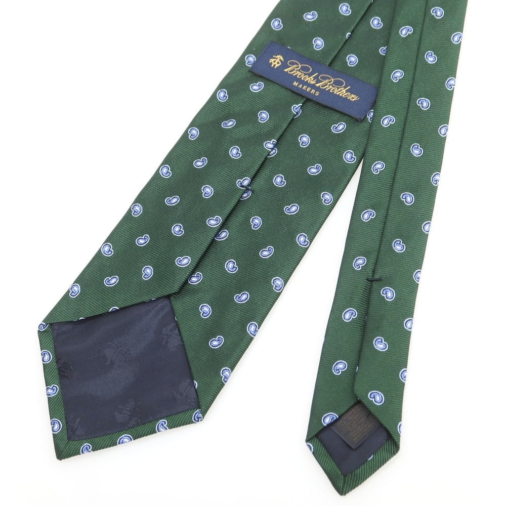 【中古】ブルックスブラザーズ Brooks Brothers シルク 小紋柄ネクタイ グリーンxブルー【 状態ランクA 】【 メンズ 】