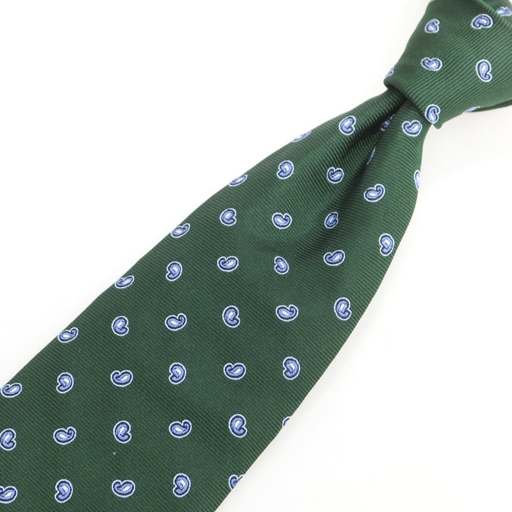 【中古】ブルックスブラザーズ Brooks Brothers シルク 小紋柄ネクタイ グリーンxブルー【 状態ランクA 】【 メンズ 】