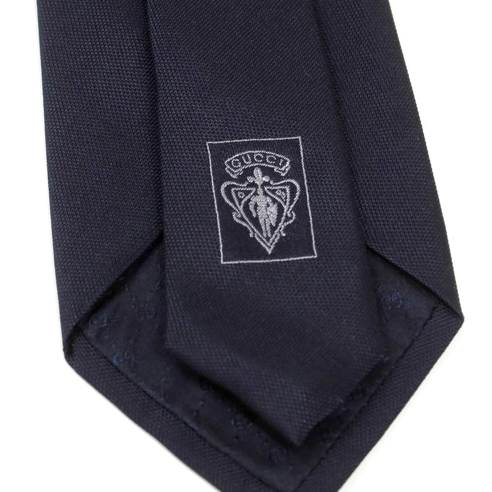 【中古】グッチ GUCCI シルク 無地ネクタイ ダークネイビー【 状態ランクB 】【 メンズ 】