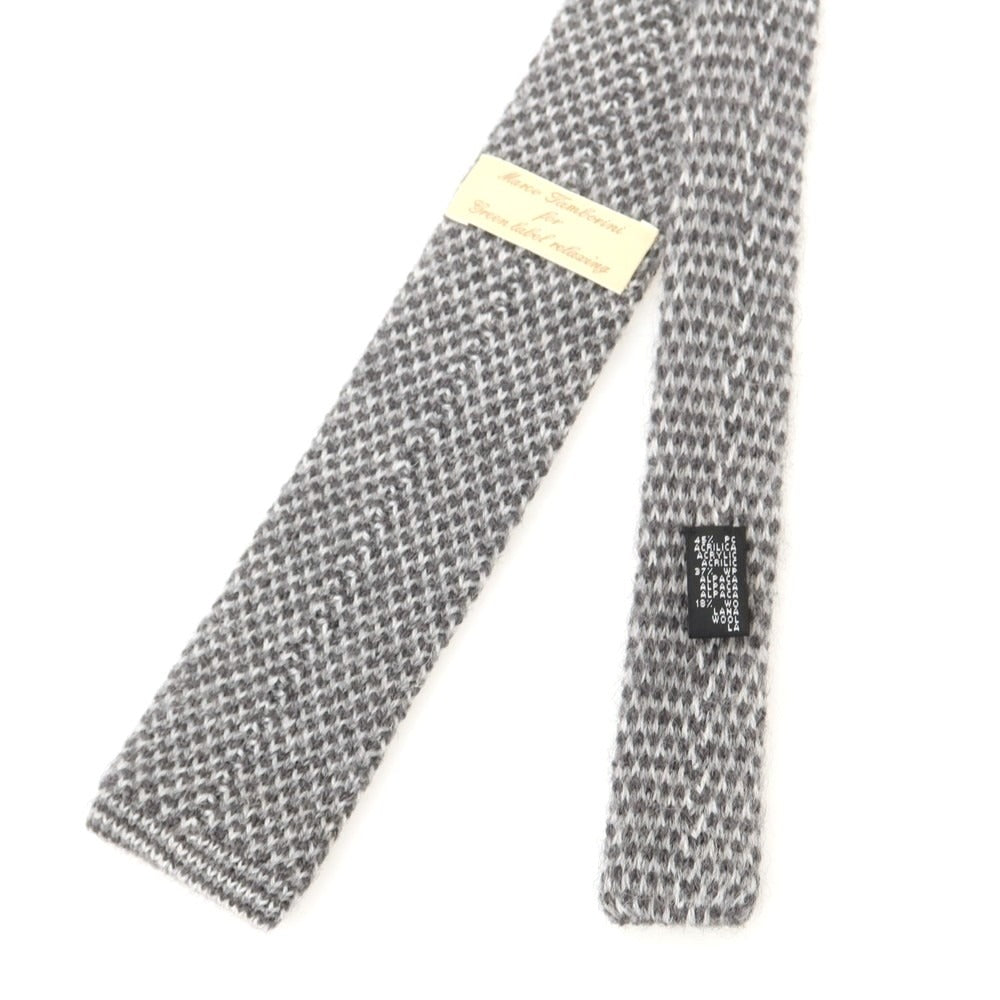 【中古】マルコ タンボリーニ Marco Tamborini gleen label relaxing別注 アクリルアルパカウール ニットタイ グレー【 状態ランクB 】【 メンズ 】