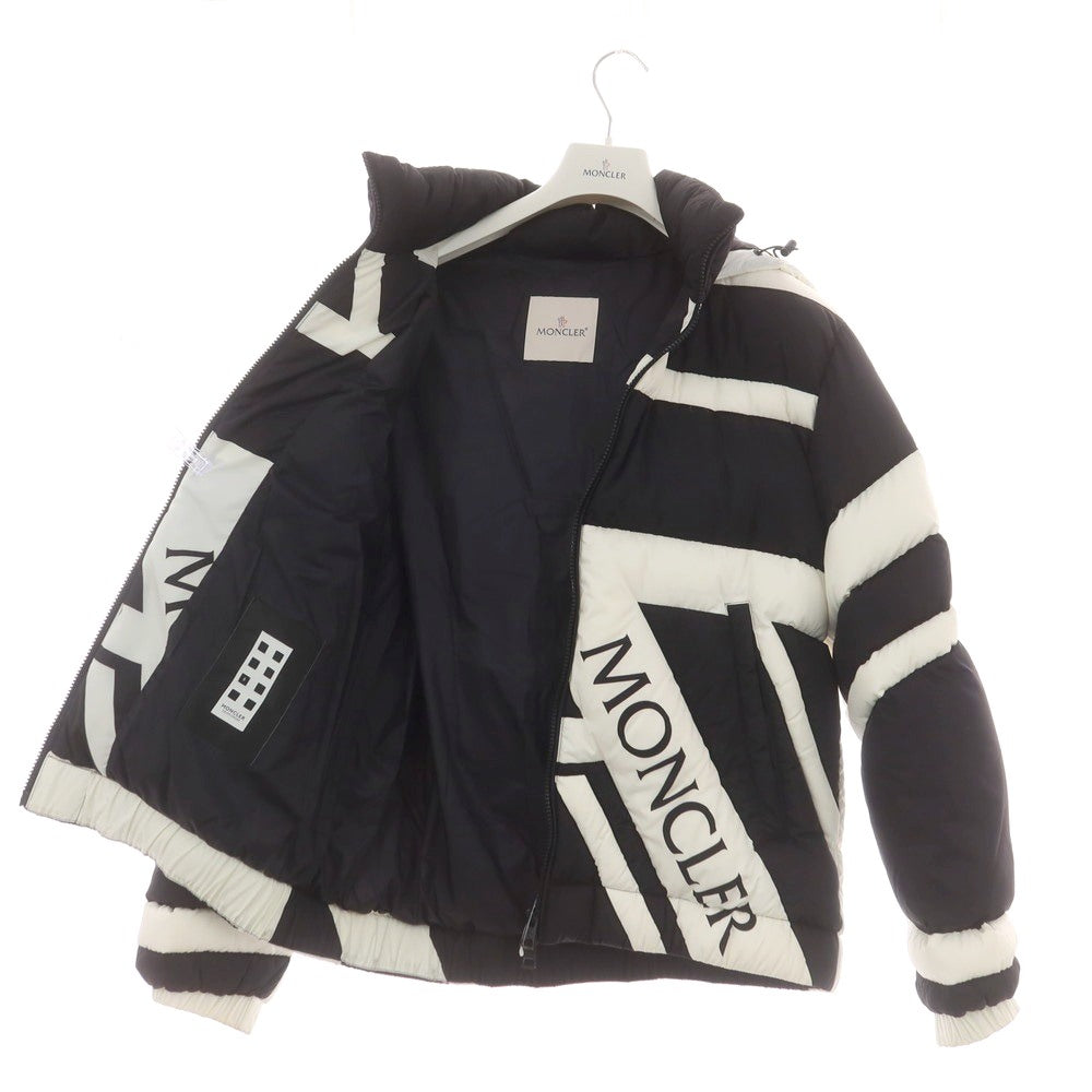 【中古】モンクレール ジーニアス MONCLER GENIUS × CRAIG GREEN ナイロン フーデッド ダウンジャケット ブラックxホワイト【 2 】【 状態ランクC 】【 メンズ 】