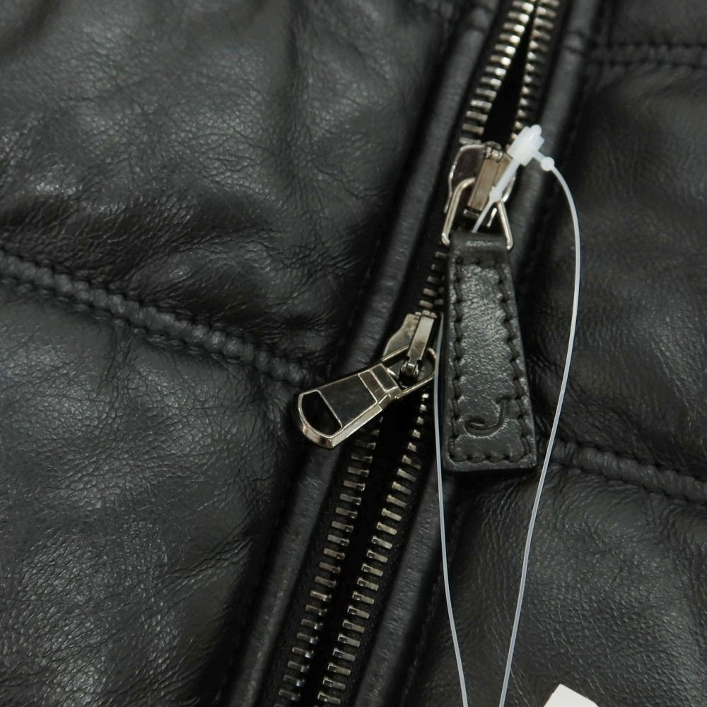 【中古】ヤコブコーエン JACOB COHEN シープスキンレザー×ニット フーデッドブルゾン ブラック【 46 】【 状態ランクB 】【 メンズ 】