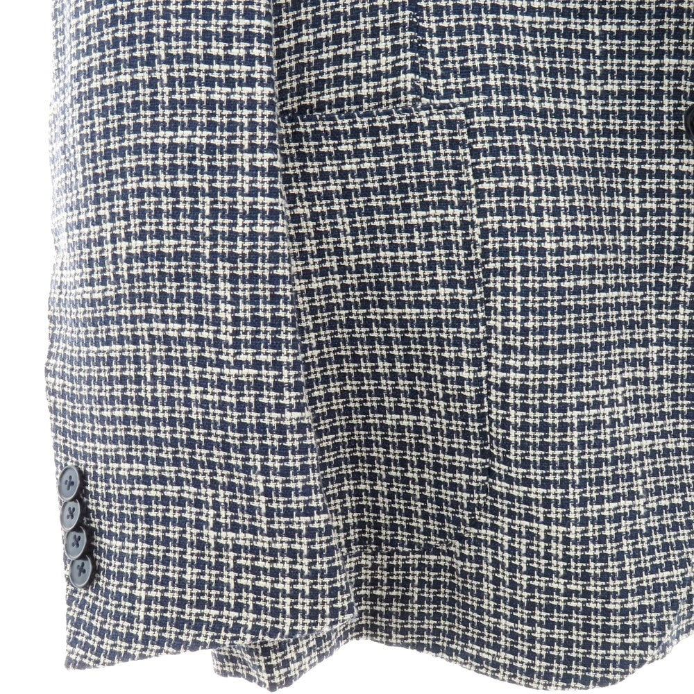 【中古】ボッテガ マルティネーゼ BOTTEGA MARTINESE リネンコットン 2B カジュアルジャケット ネイビーxホワイト【 48 】【 状態ランクB 】【 メンズ 】