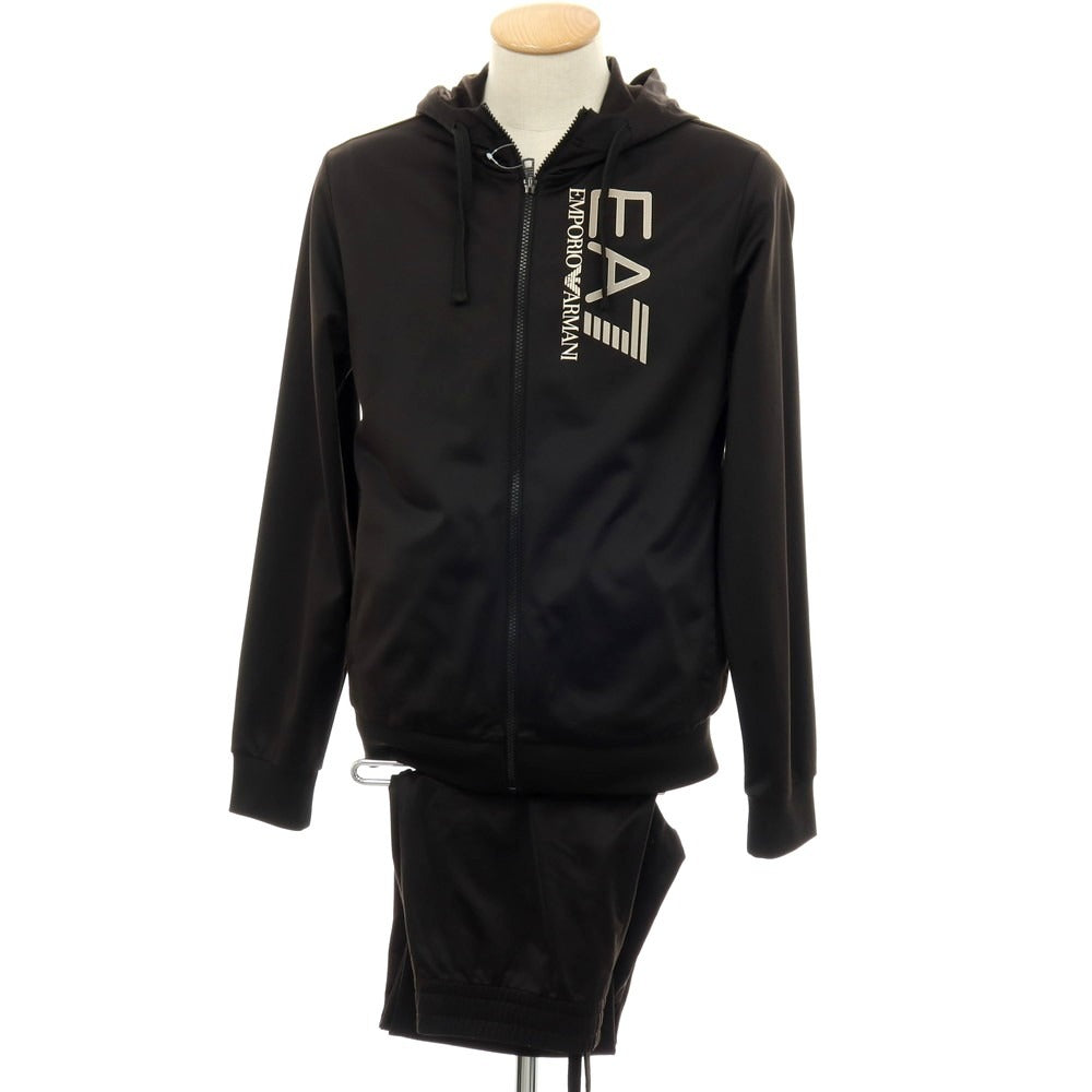 【中古】エンポリオ アルマーニ EMPORIO ARMANI EA7 ポリエステルジャージー セットアップ ブラック【サイズS】【 状態ランクB 】【 メンズ 】