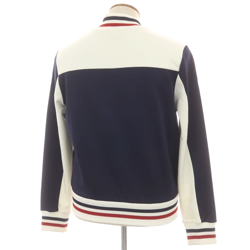 【中古】モンクレール MONCLER ナイロンコットン ダブルジップ ジャージ ネイビーxホワイト【 M 】【 状態ランクC 】【 メンズ 】