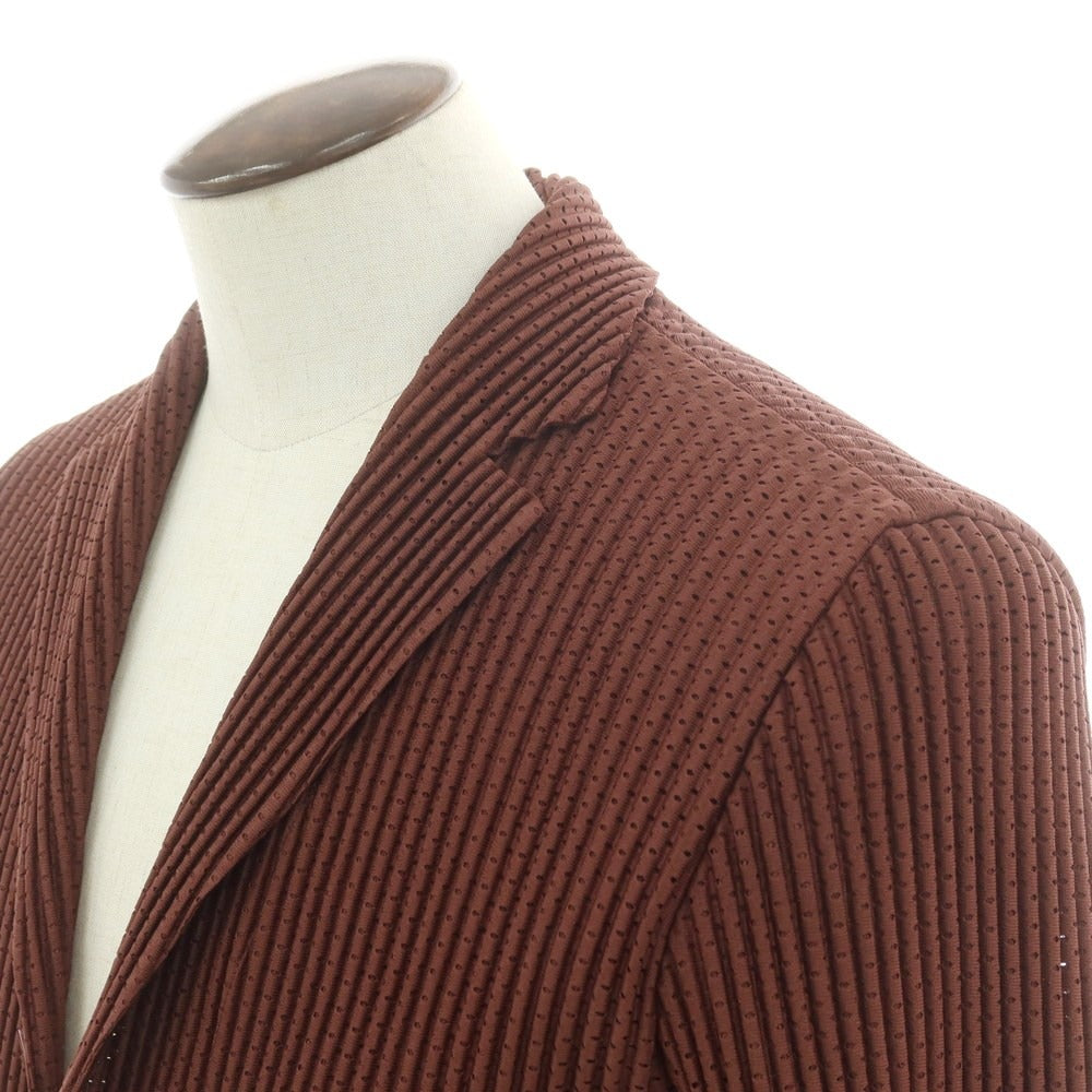 【中古】オム プリッセ イッセイミヤケ HOMME PLISSE ISSEY MIYAKE 2025年春夏 プリーツ加工 カジュアルジャケット ブラウン【 表記なし(L位) 】【 状態ランクA 】【 メンズ 】