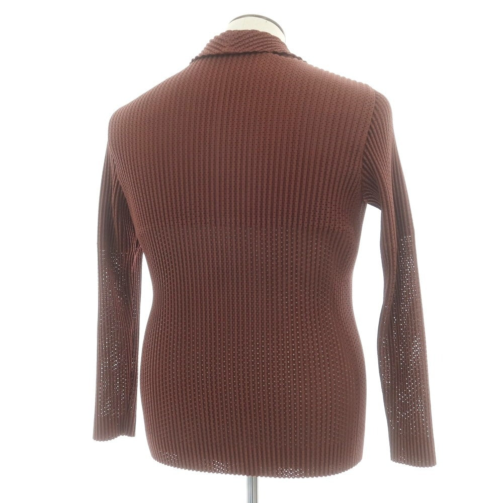 【中古】オム プリッセ イッセイミヤケ HOMME PLISSE ISSEY MIYAKE 2025年春夏 プリーツ加工 カジュアルジャケット ブラウン【 表記なし(L位) 】【 状態ランクA 】【 メンズ 】