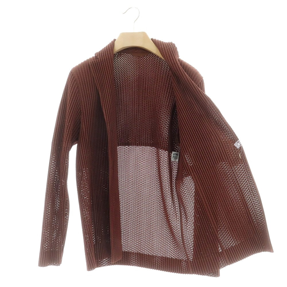 【中古】オム プリッセ イッセイミヤケ HOMME PLISSE ISSEY MIYAKE 2025年春夏 プリーツ加工 カジュアルジャケット ブラウン【 表記なし(L位) 】【 状態ランクA 】【 メンズ 】