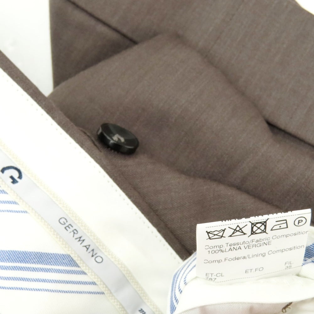 【中古】ジェルマーノ GERMANO ウール ドレススラックスパンツ グレイッシュブラウン【 46 】【 状態ランクA 】【 メンズ 】