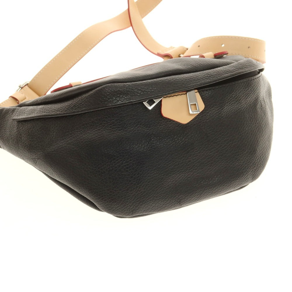 【中古】モードフルーレ MODE FOURRURE レザー ボディバッグ ブラック【 状態ランクB 】【 メンズ 】