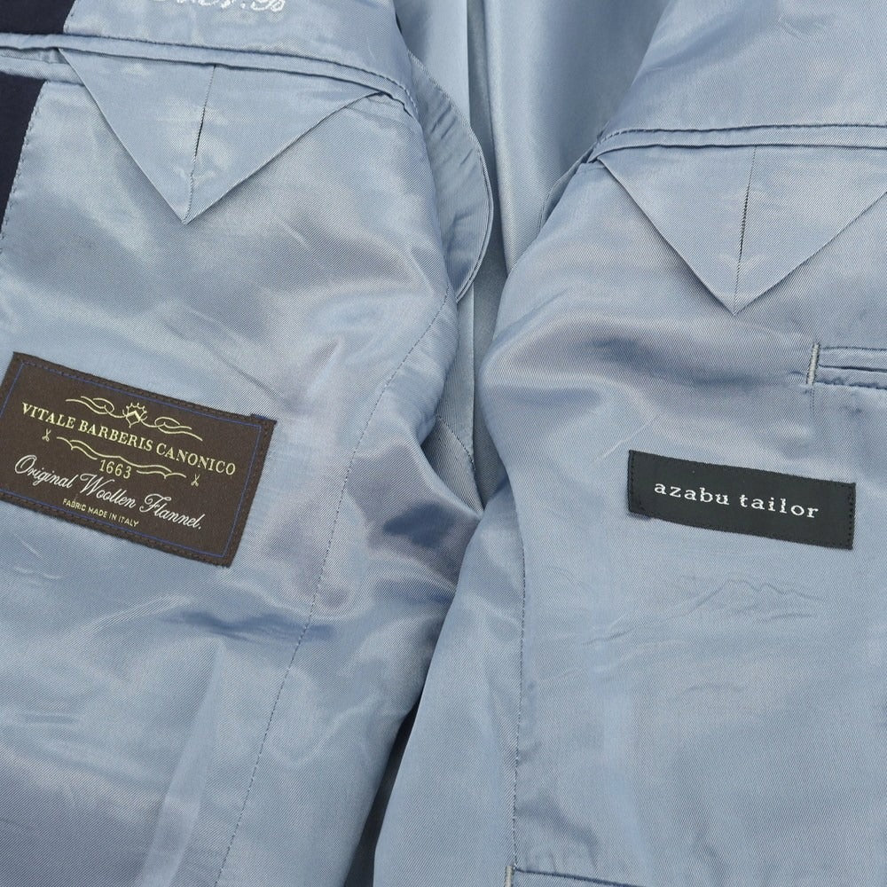 【中古】アザブテーラー azabu tailor ウール 2つボタンスーツ ネイビー【 40 】【 状態ランクC 】【 メンズ 】
