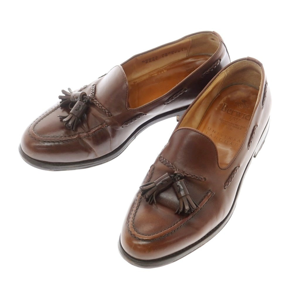 【中古】バーウィック BERWICK タッセル ローファー ブラウン【 7 1/2 】【 状態ランクD 】【 メンズ 】