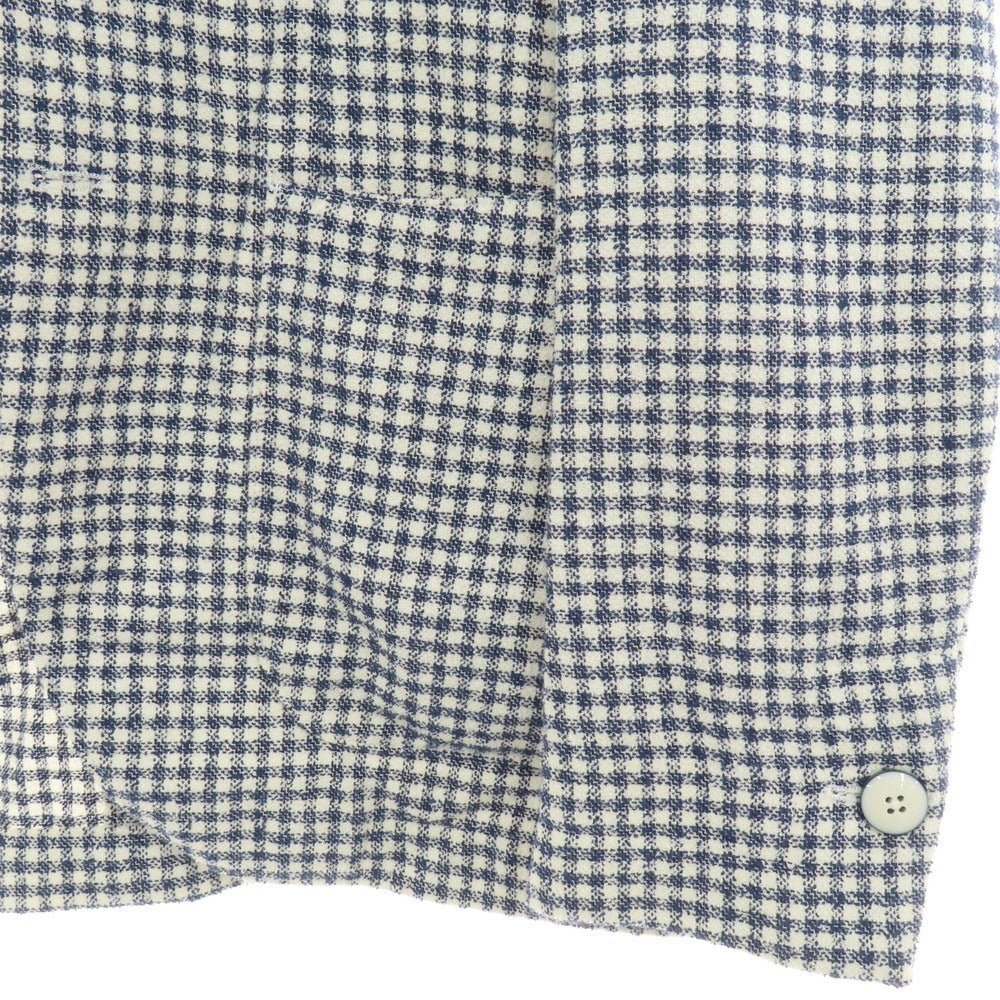 【中古】エルビーエム1911 L.B.M.1911 コットンナイロンリネン チェック 2B カジュアルジャケット ネイビーxホワイト【 46 】【 状態ランクC 】【 メンズ 】