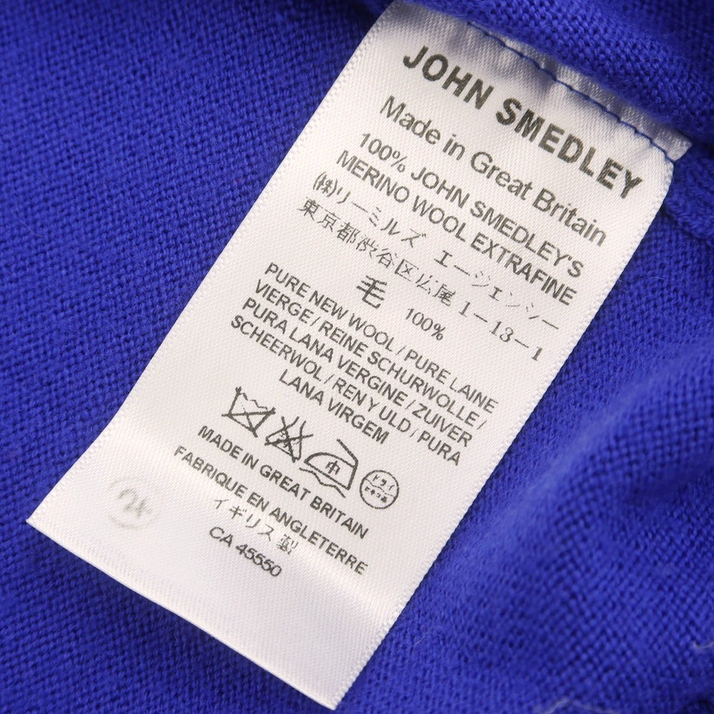 【中古】ジョンスメドレー JOHN SMEDLEY ハイゲージ ウール Vネック ニットベスト ロイヤルブルー【 S 】【 状態ランクC 】【 メンズ 】