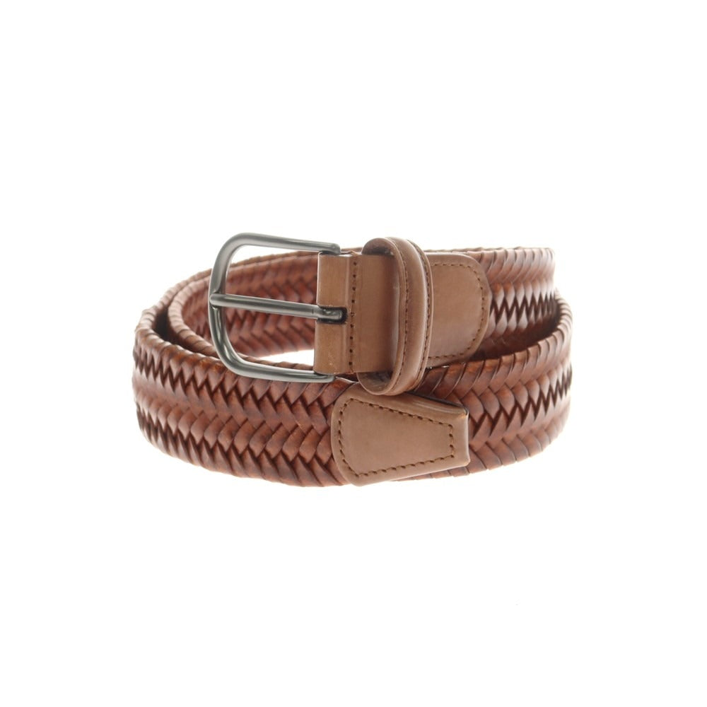 【中古】アンダーソンズ Andersons エラスティック レザーメッシュ ベルト ブラウン【 M 】【 状態ランクC 】【 メンズ 】