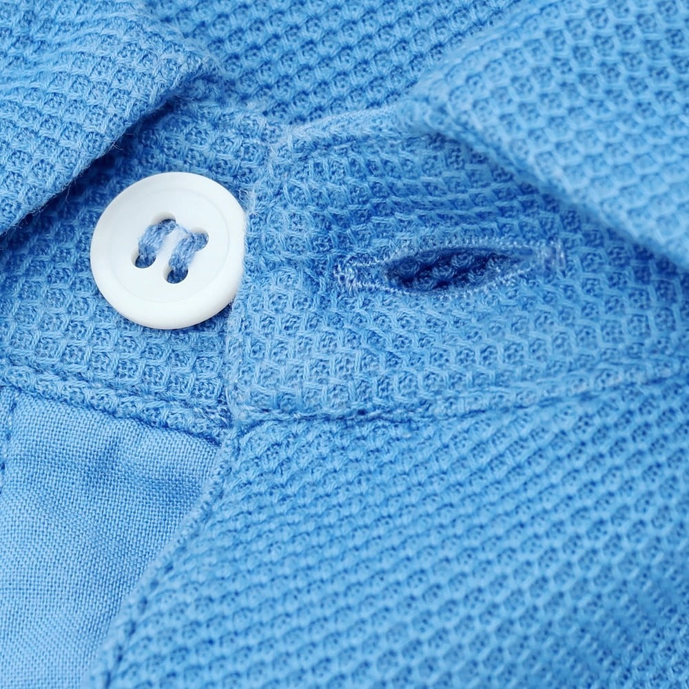 【中古】デレク ローズ Derek Rose コットン 半袖ポロシャツ ブルー【 L 】【 状態ランクC 】【 メンズ 】