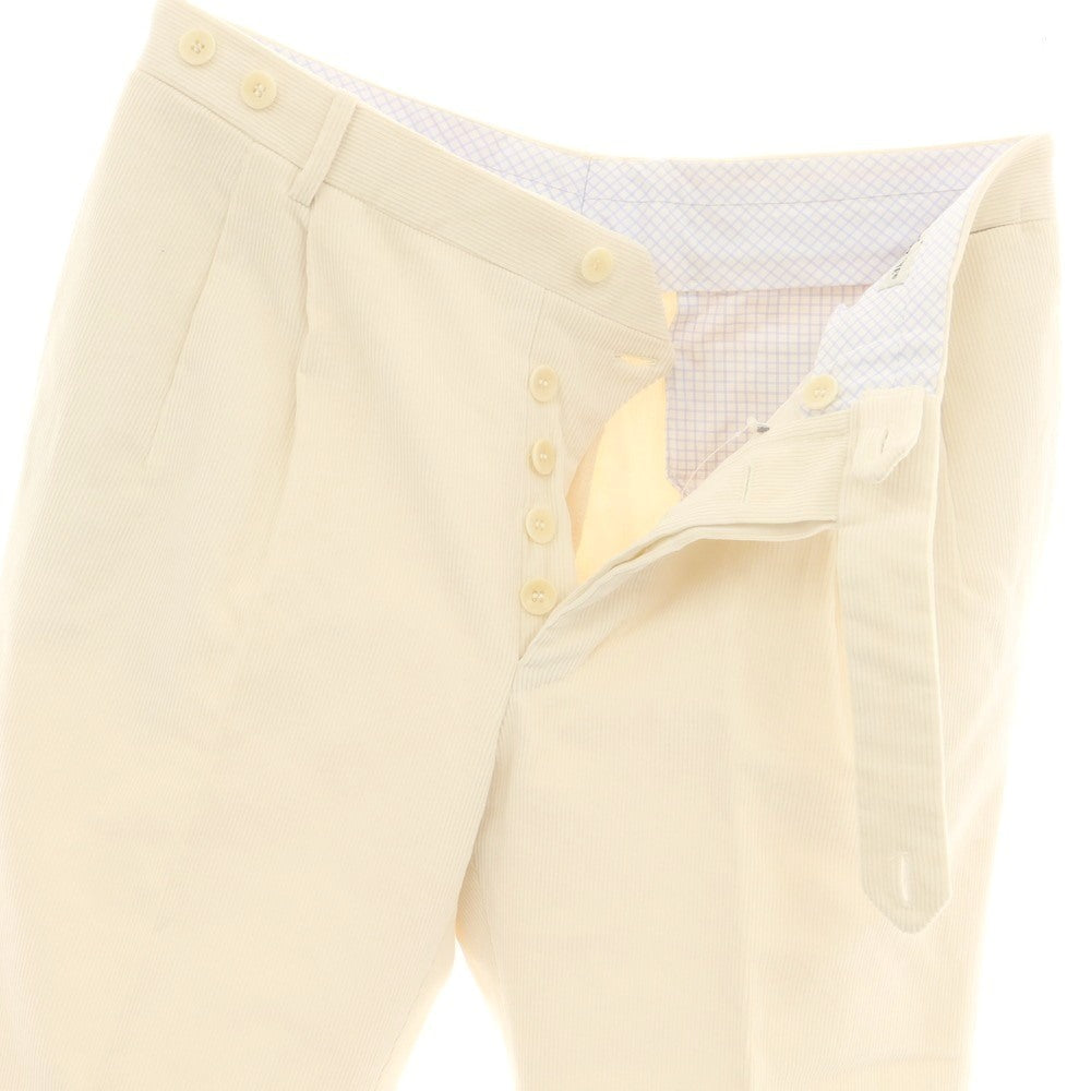【中古】タイユアタイ TIE YOUR TIE コットン 中太畝 コーデュロイパンツ アイボリー【 50 】【 状態ランクB 】【 メンズ 】