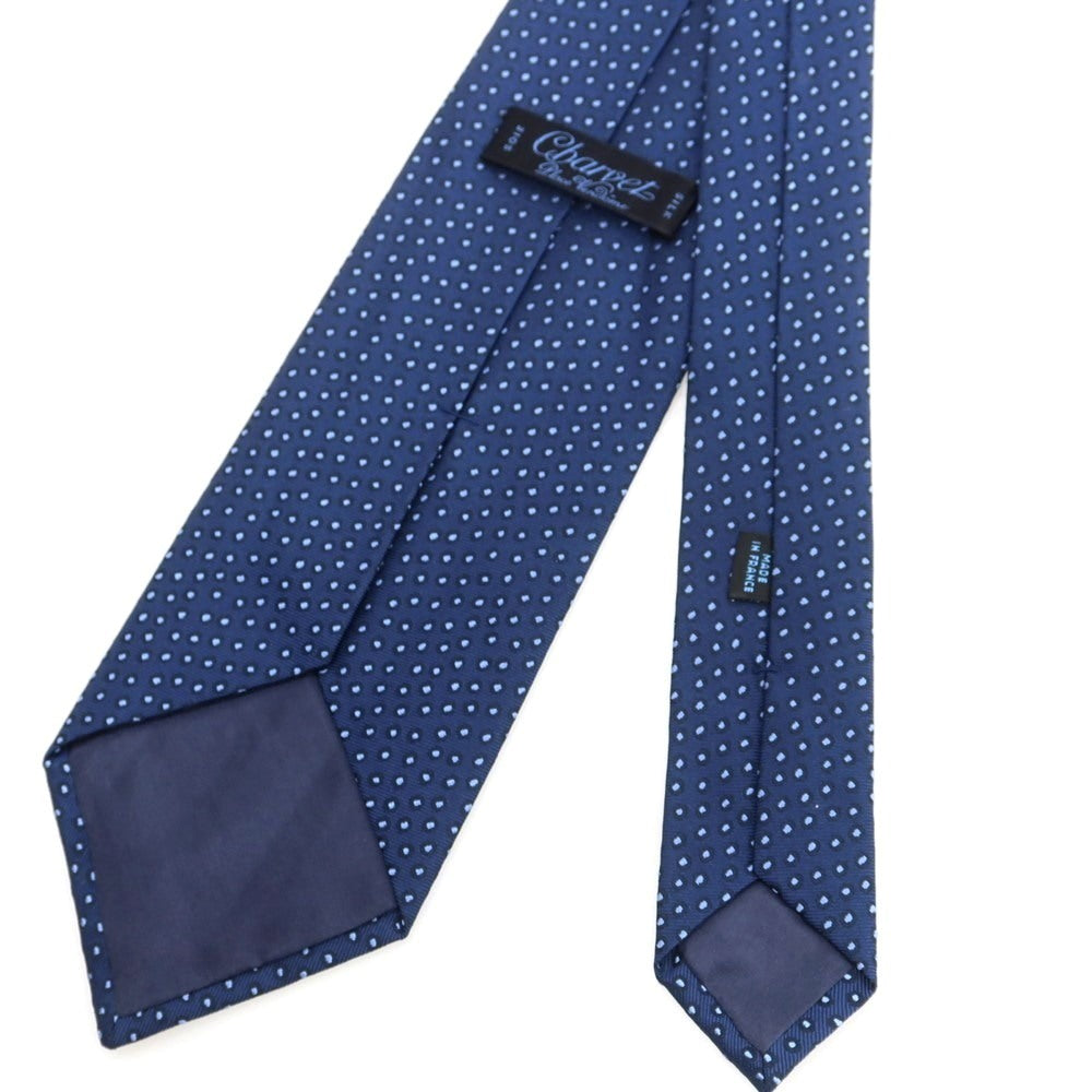 【中古】シャルベ CHARVET シルク 小紋柄ネクタイ ライトネイビーxライトブルー【 状態ランクA 】【 メンズ 】
