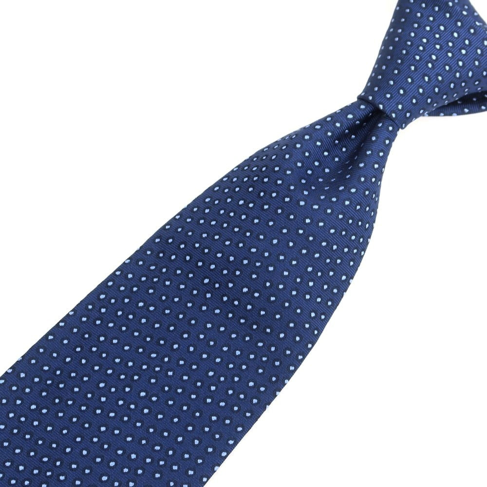 【中古】シャルベ CHARVET シルク 小紋柄ネクタイ ライトネイビーxライトブルー【 状態ランクA 】【 メンズ 】