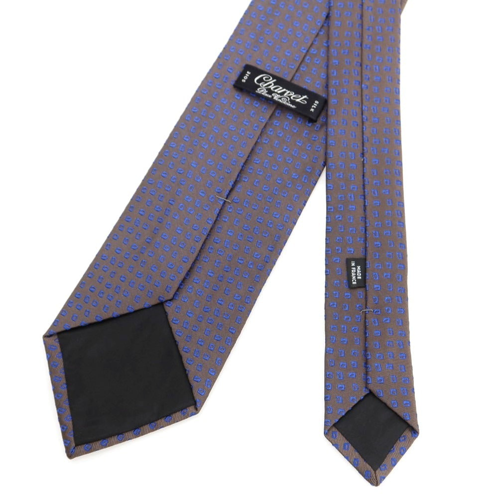 【中古】シャルベ CHARVET シルク 小紋柄ネクタイ アッシュブラウンxブルー【 状態ランクA 】【 メンズ 】