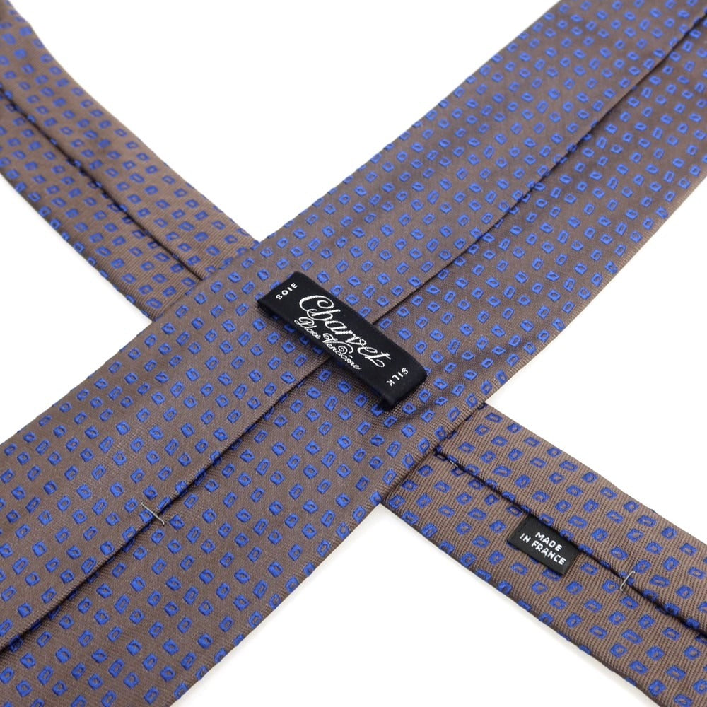 【中古】シャルベ CHARVET シルク 小紋柄ネクタイ アッシュブラウンxブルー【 状態ランクA 】【 メンズ 】