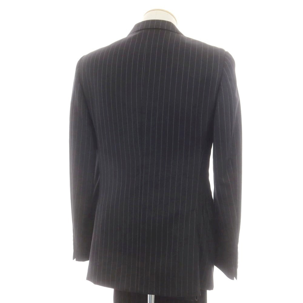 【中古】グッチ GUCCI ウール ストライプ 2つボタンスーツ ブラックxホワイト【 表記なし(S位) 】【 状態ランクB 】【 メンズ 】