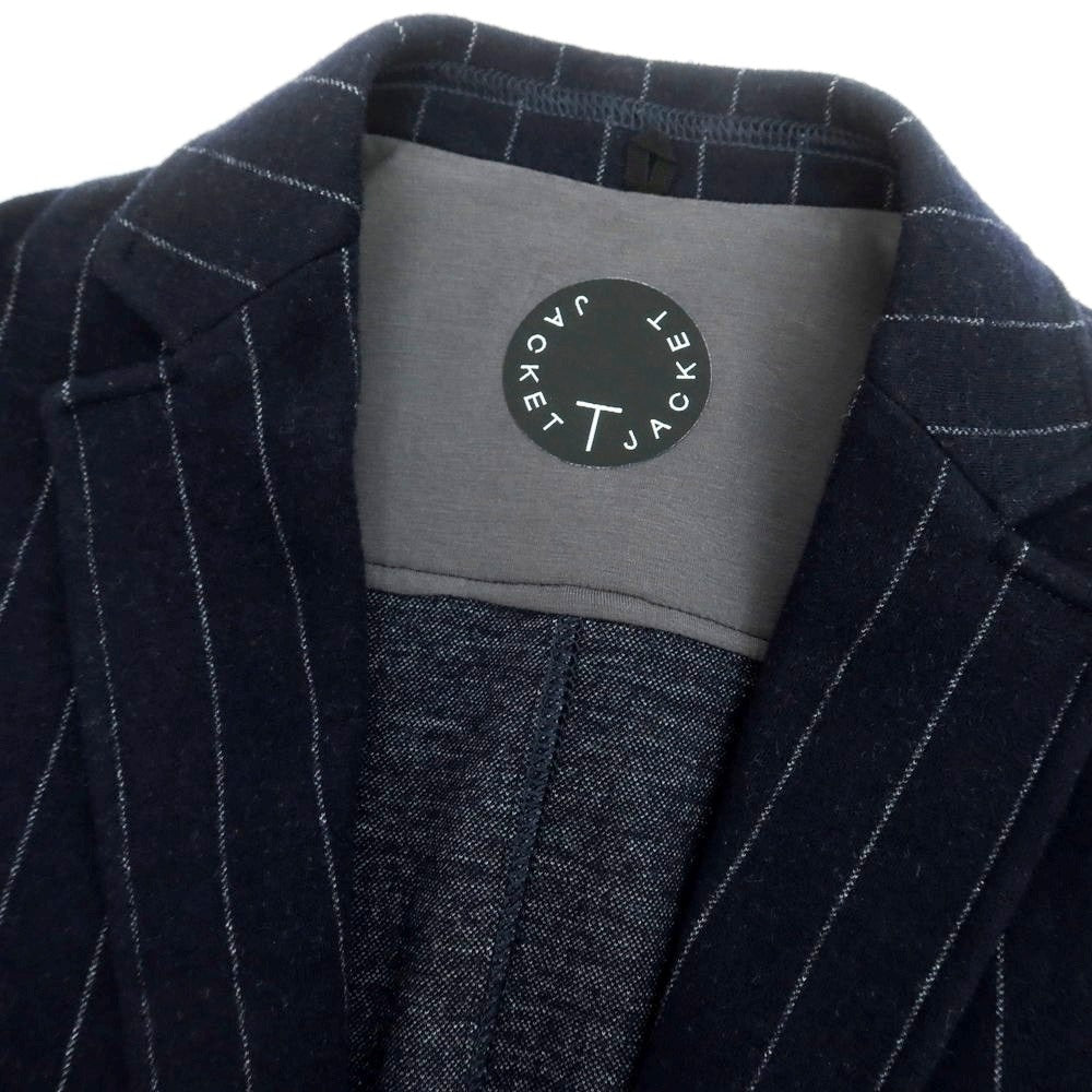 【中古】ティージャケット T-JACKET ウールコットンジャージー カジュアルジャケット ネイビーxホワイト【 XS 】【 状態ランクB 】【 メンズ 】