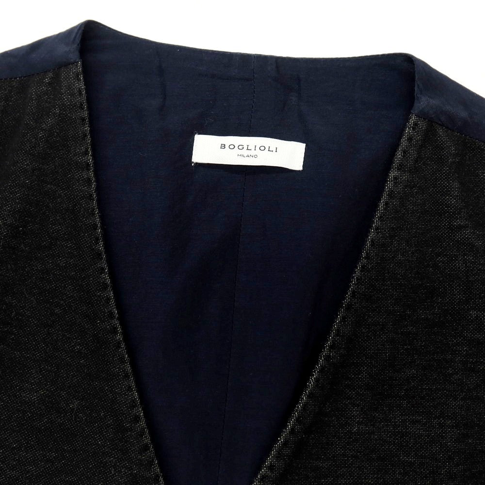 【SALE30%OFF/返品不可】【中古】ボリオリ BOGLIOLI K.JACKET コットン カジュアル系ジレ ベスト ブラックxネイビー【 サイズ46 】【 状態ランクB 】【 メンズ 】