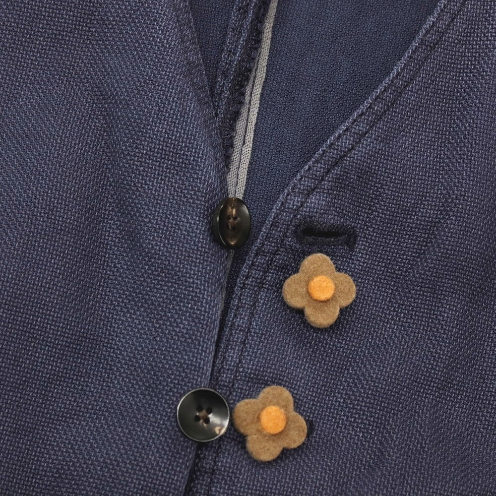 【中古】ラルディーニ LARDINI コットンレーヨン カジュアル系ジレ ベスト ネイビー【サイズ44 REG】【 状態ランクB 】【 メンズ 】