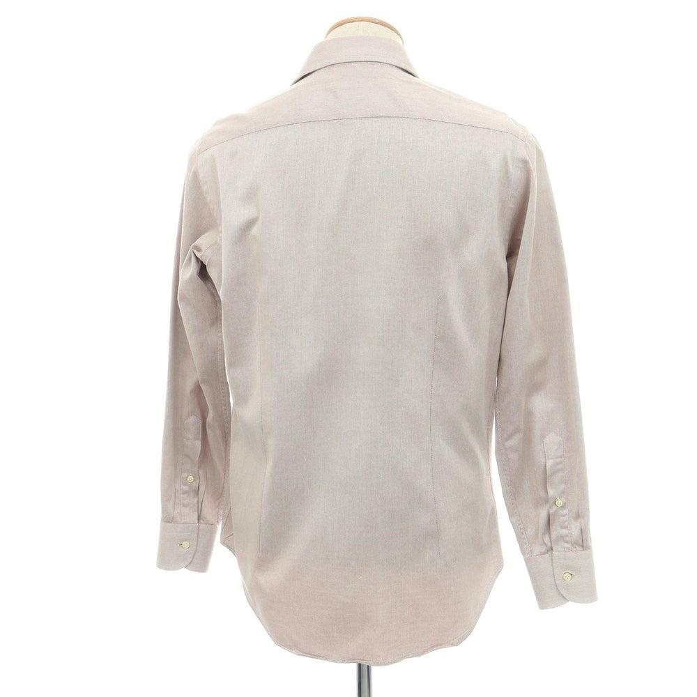 【中古】クイード QJD コットン ホリゾンタルカラー ドレスシャツ ブラウンxホワイト【 38 】【 状態ランクB 】【 メンズ 】