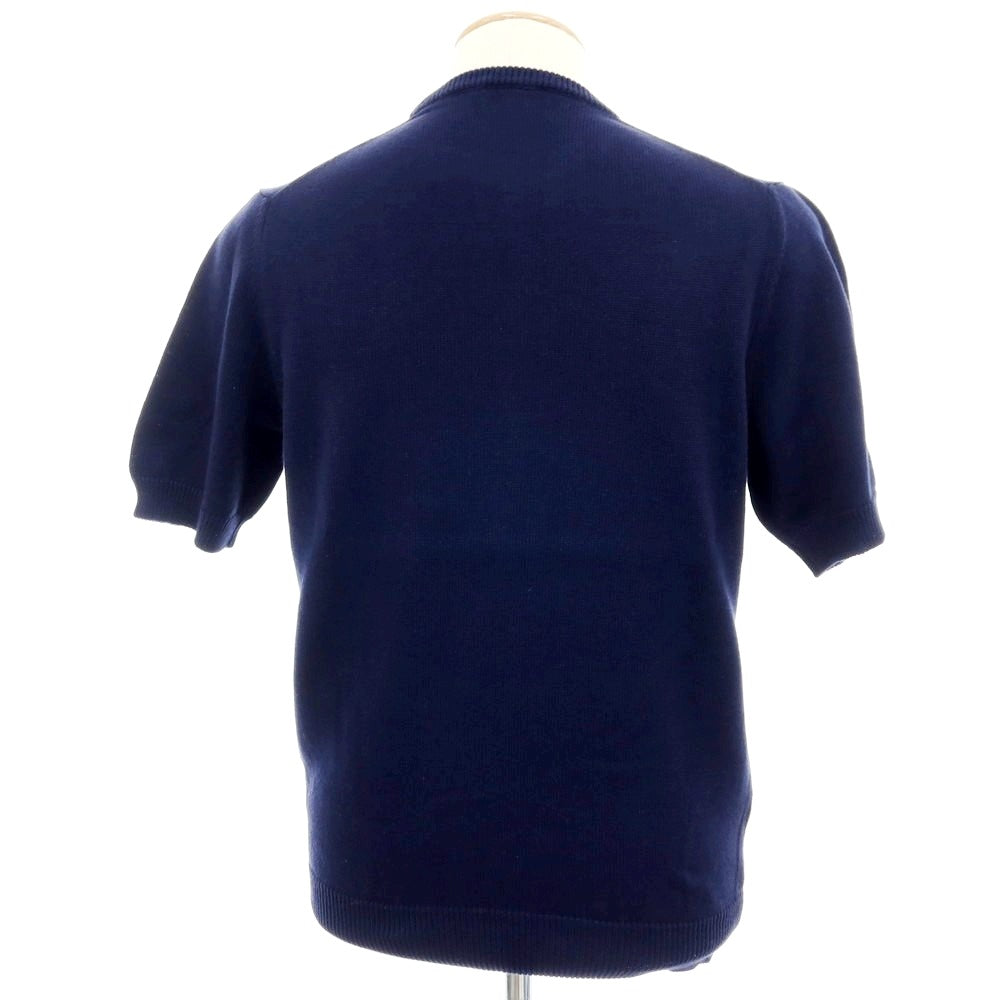 【中古】アレッサンドロルッピ Alessandro Luppi コットン 半袖クルーネックニット ネイビー【 46 】【 状態ランクA 】【 メンズ 】