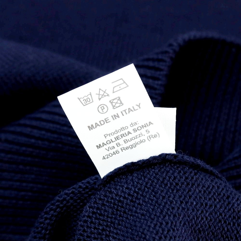 【中古】アレッサンドロルッピ Alessandro Luppi コットン 半袖クルーネックニット ネイビー【 46 】【 状態ランクA 】【 メンズ 】