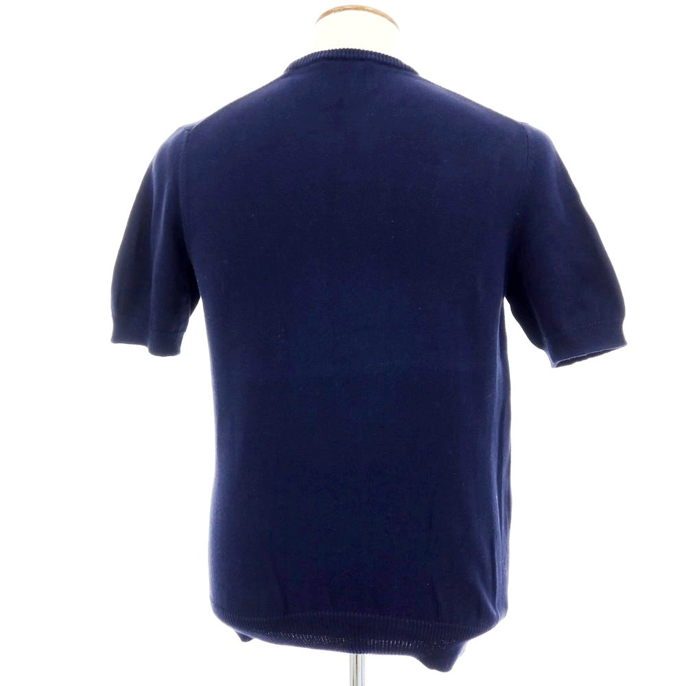 【中古】アレッサンドロルッピ Alessandro Luppi コットン 半袖クルーネックニット ネイビー【 48 】【 状態ランクB 】【 メンズ 】