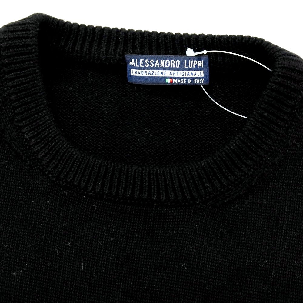 【中古】アレッサンドロルッピ Alessandro Luppi コットン 半袖クルーネックニット ブラック【 48 】【 状態ランクB 】【 メンズ 】