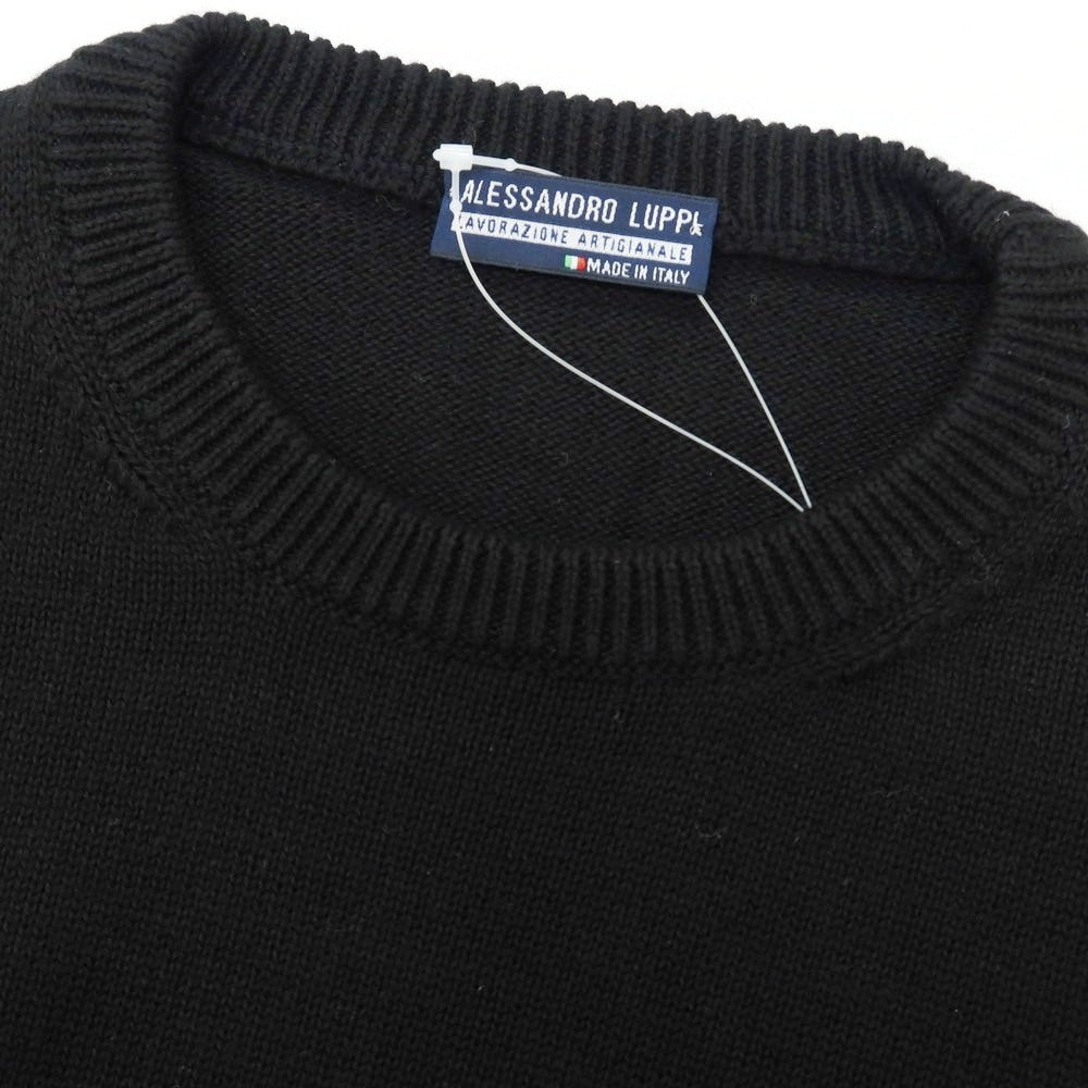 【中古】アレッサンドロルッピ Alessandro Luppi コットン クルーネック プルオーバーニット ブラック【 46 】【 状態ランクA 】【 メンズ 】