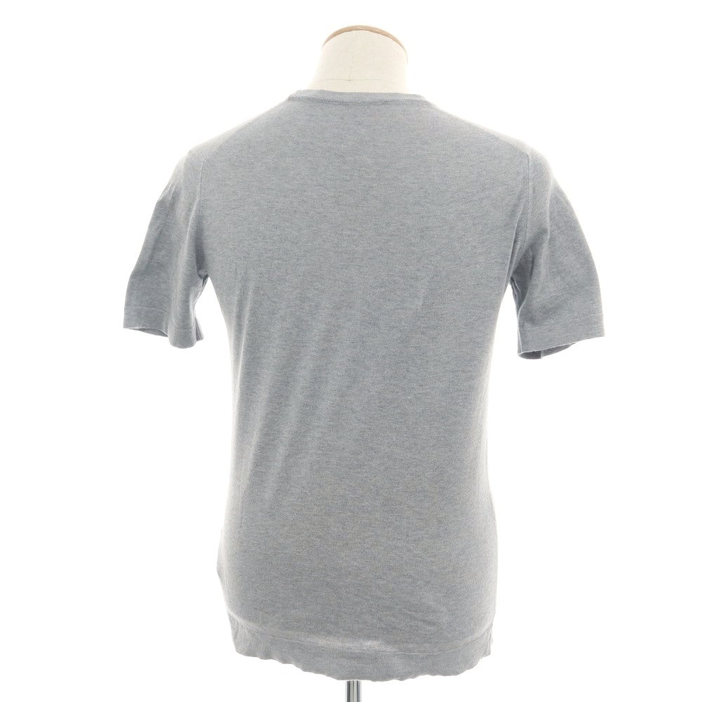 【中古】ジョンスメドレー JOHN SMEDLEY ハイゲージ コットン クルーネック 半袖 プルオーバーニット グレー【 S 】【 状態ランクB 】【 メンズ 】