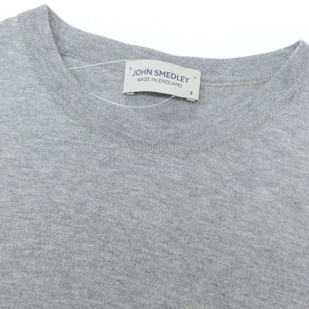 【中古】ジョンスメドレー JOHN SMEDLEY ハイゲージ コットン クルーネック 半袖 プルオーバーニット グレー【 S 】【 状態ランクB 】【 メンズ 】