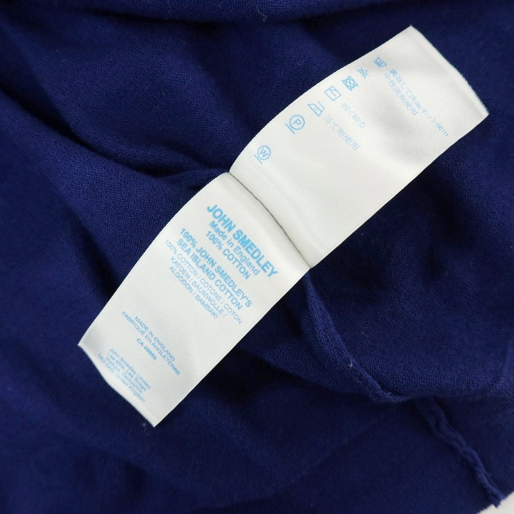 【中古】ジョンスメドレー JOHN SMEDLEY ハイゲージ コットン クルーネック 半袖 プルオーバーニット ライトネイビー【 S 】【 状態ランクB 】【 メンズ 】