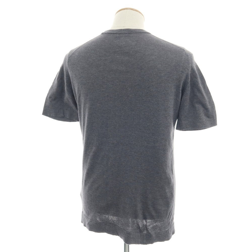 【中古】ジョンスメドレー JOHN SMEDLEY ハイゲージ コットン クルーネック 半袖 プルオーバーニット ダークグレー【 S 】【 状態ランクB 】【 メンズ 】