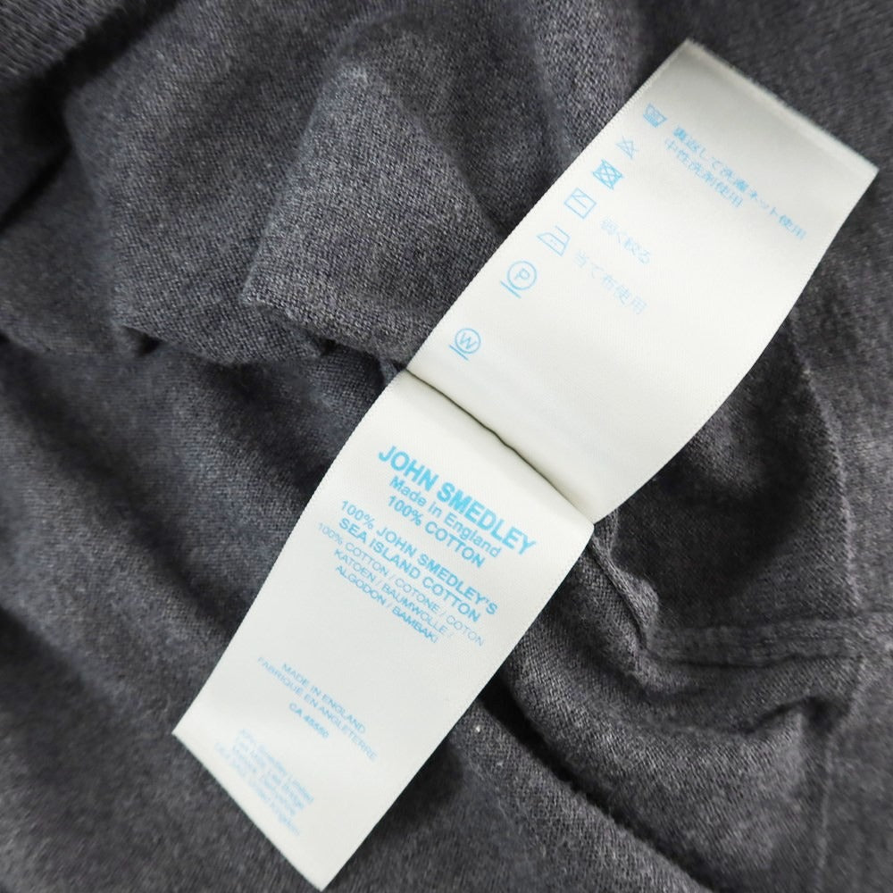 【中古】ジョンスメドレー JOHN SMEDLEY ハイゲージ コットン クルーネック 半袖 プルオーバーニット ダークグレー【 S 】【 状態ランクB 】【 メンズ 】
