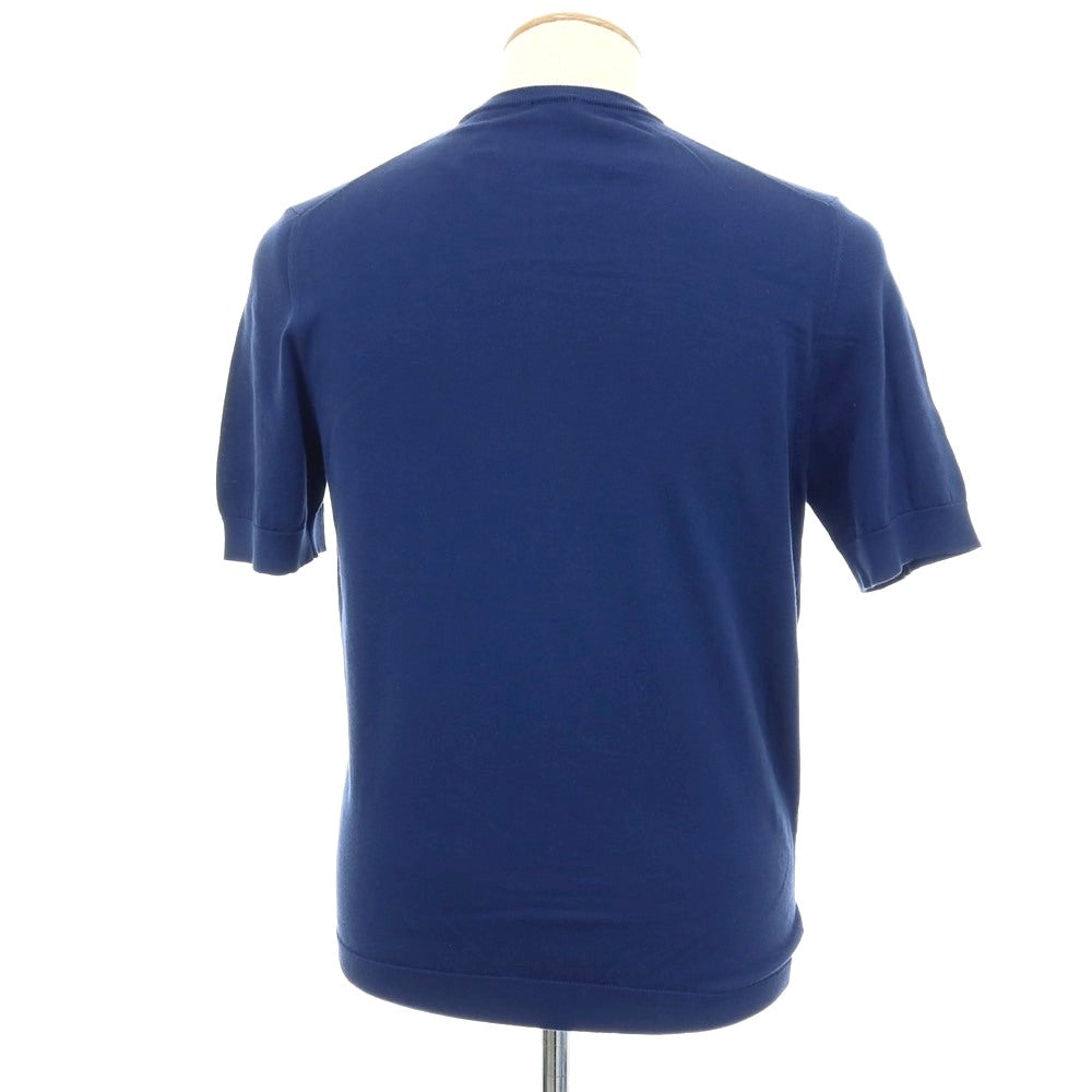 【中古】ドルモア DRUMOHR コットン クルーネック 半袖 プルオーバーニット ライトネイビー【 46 】【 状態ランクB 】【 メンズ 】