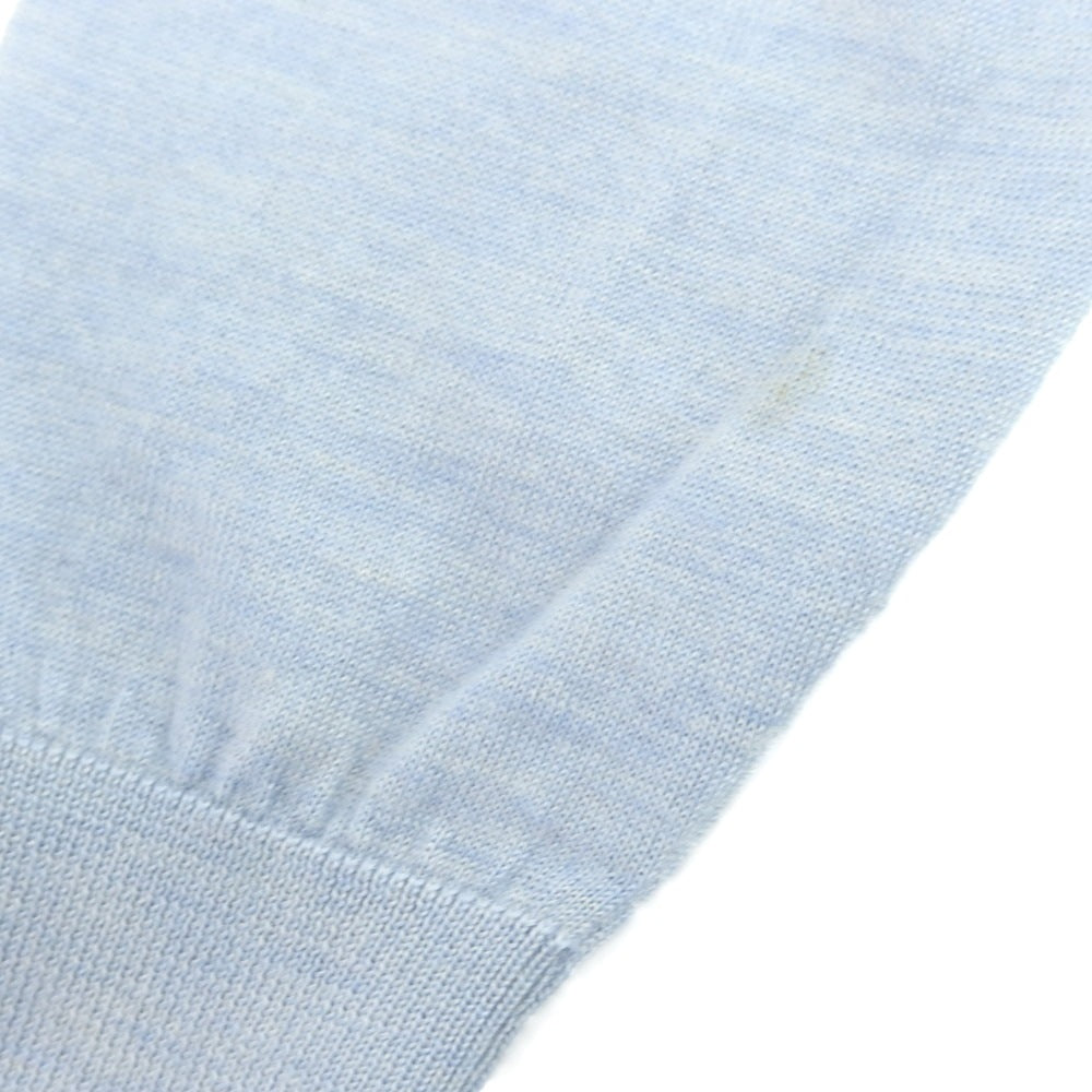 【中古】セッテフィーリ カシミア Settefili Cashmere ハイゲージ カシミヤシルク スタンドカラー カーディガン ライトブルー【 44 】【 状態ランクB 】【 メンズ 】