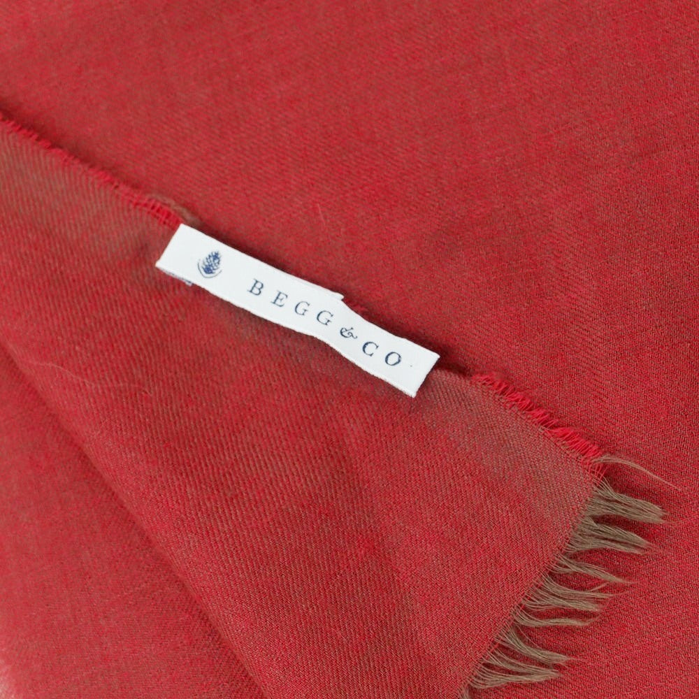 【中古】ベグアンドコー BEGG&CO カシミヤ 大判 ストール レッド【 状態ランクA 】【 メンズ 】